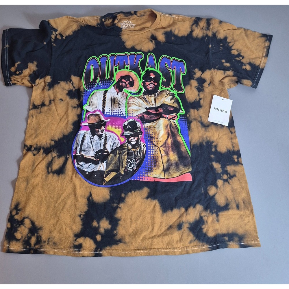 Outkast Mens T-Shirt Medium Brown Black Tie-Dye NEW NWT Forever 21